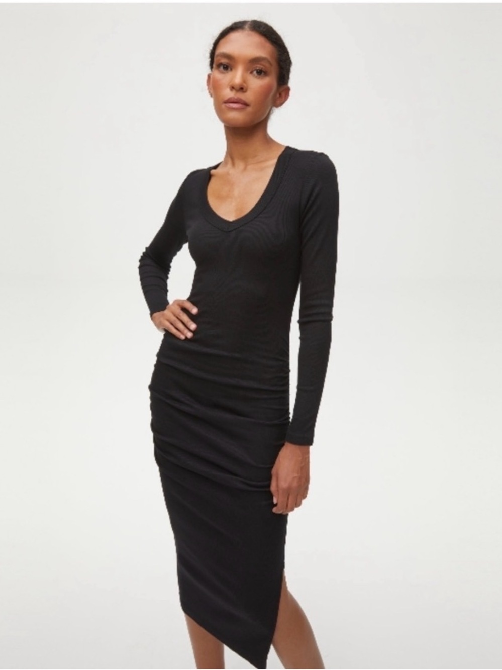 Michael Stars Nova Ribbed V-Neck Dress